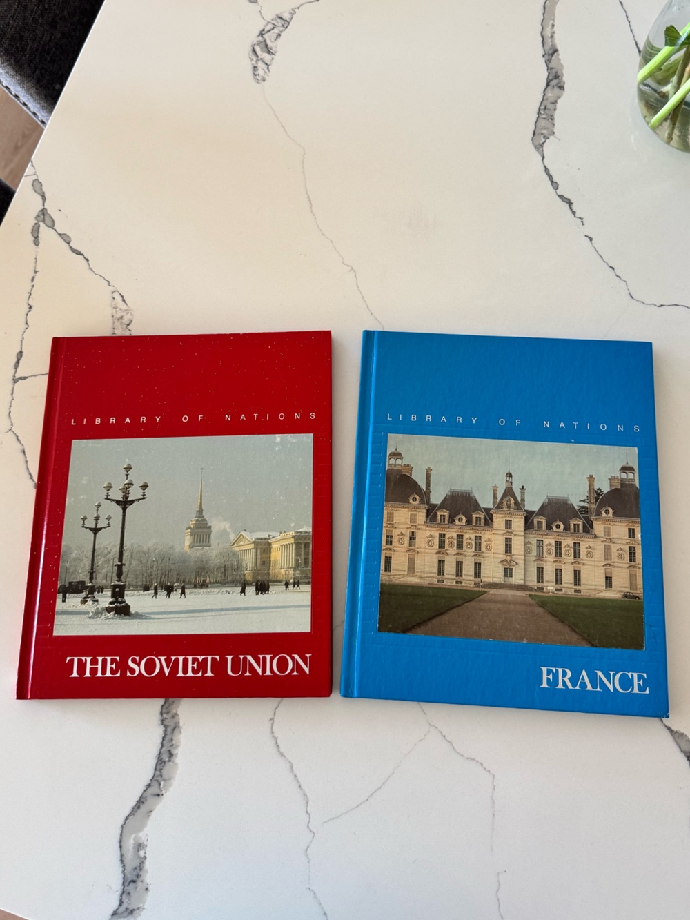 Library of Nations Decorative Hardcover Book Set - Red & Blue Covers